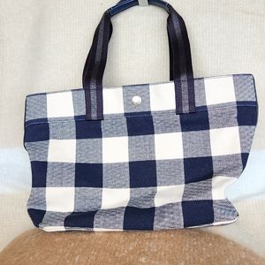Coach blue plaid shopper